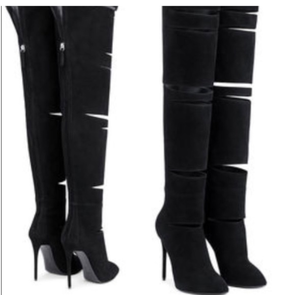 NIB Giuseppe Zanotti Suede Leather over knee boots 40 - Picture 6 of 9